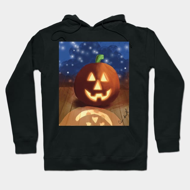 Jack O&amp;amp;#39;lantern on Porch at Night Hoodie by designs-by-ann